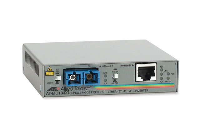 Оптоволоконный медиаконвертер Fast Ethernet AT-MC103XL-yy