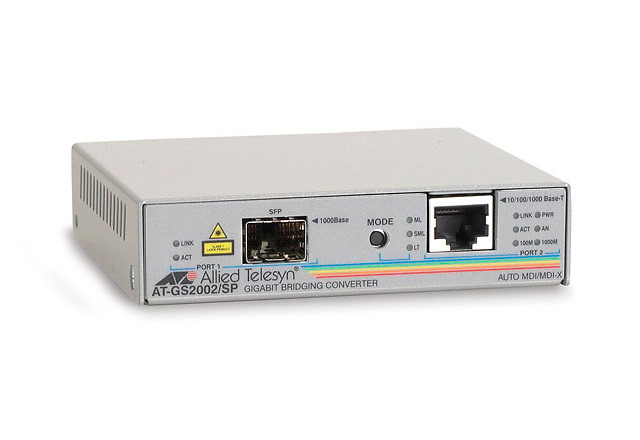 Автономный медиаконвертер Gigabit Ethernet AT-GS2002/SP-YY