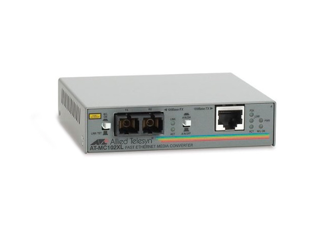Оптоволоконный медиаконвертер Fast Ethernet AT-MC102XL-yy